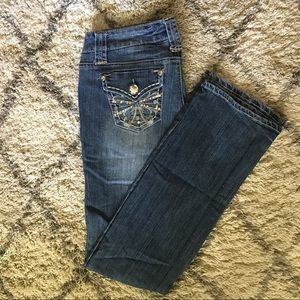 Boot Cut Embellished Pocket Jeans
